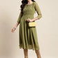 Yoke Design Georgette Anarkali Kurta ( JOK 1451 Green )