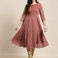 Yoke Design Georgette Anarkali Kurta ( JOK 1451 Rust )