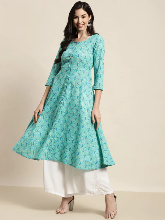 Printed Anarkali Kurta ( JOK 1452 Pista )