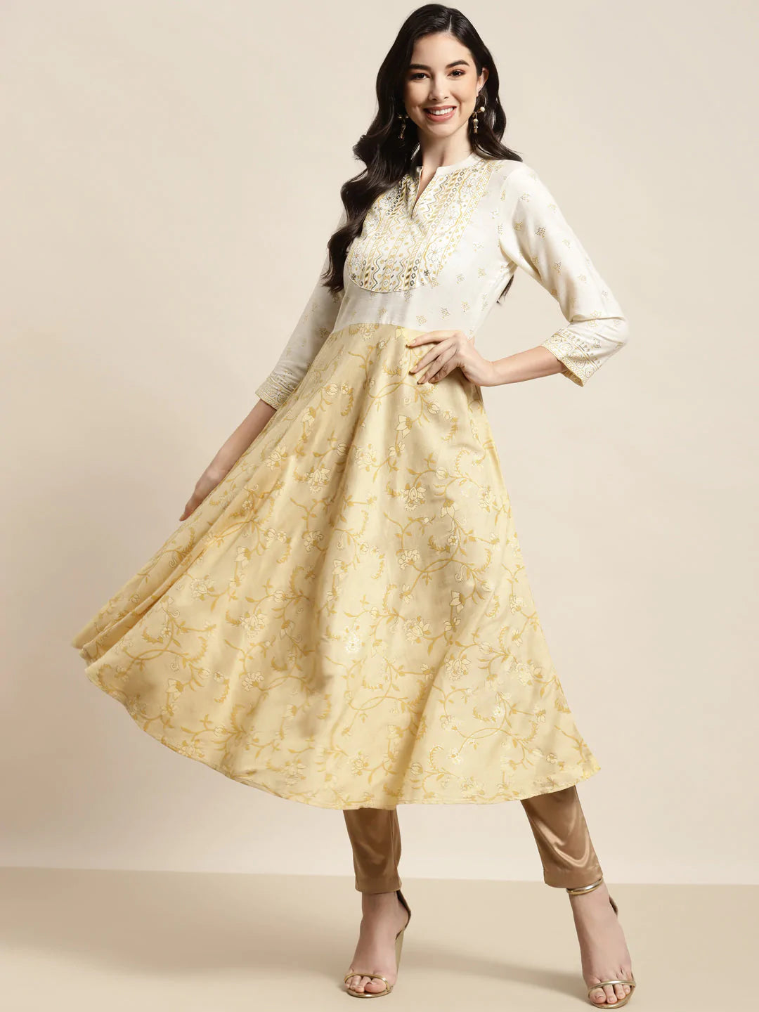 Yok-Design Faired Kurta ( JOK 1454 Yellow )