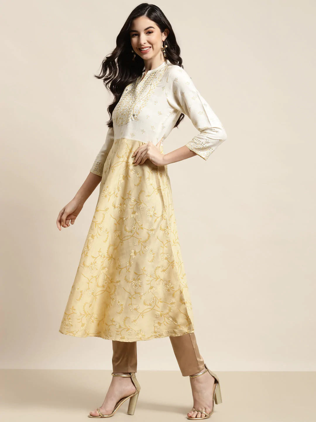 Yok-Design Faired Kurta ( JOK 1454 Yellow )