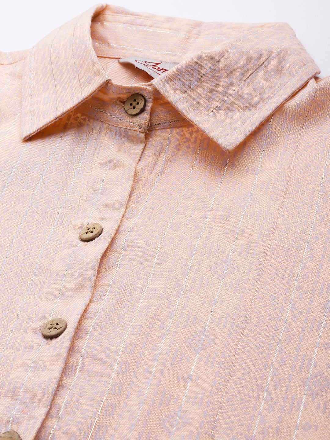 Shirt Collar Flaired Kurta ( JOK 1456 Orange )