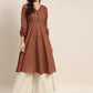 Printed Anarkali Kurta ( JOK 1468 Brown )