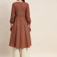 Printed Anarkali Kurta ( JOK 1468 Brown )