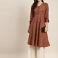 Printed Anarkali Kurta ( JOK 1468 Brown )