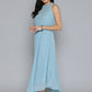 Embroidered Powder Grey Flaired Dress ( JOK 1472 Blue )
