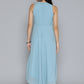 Embroidered Powder Grey Flaired Dress ( JOK 1472 Blue )