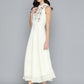 Embroidered A-Line Midi Dress