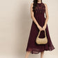 Embroidered A-Line Midi Dress ( JOK 1472 Purple )