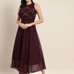Embroidered A-Line Midi Dress ( JOK 1474 Purple )
