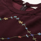Embroidered A-Line Midi Dress ( JOK 1474 Purple )