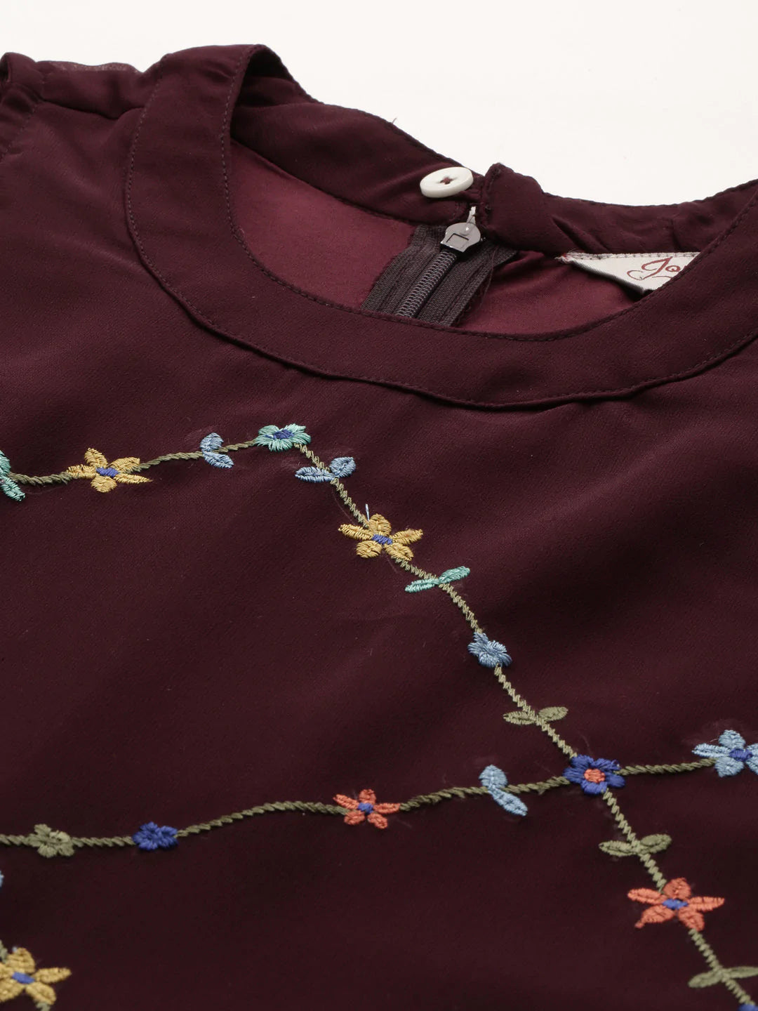 Embroidered A-Line Midi Dress ( JOK 1474 Purple )