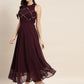 Embroidered A-Line Midi Dress ( JOK 1474 Purple )