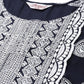 Women Paisley Embroidered Sequinned Chikankari Kurta ( JOK 1479 Navy )