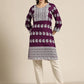 Women Paisley Embroidered Sequinned Chikankari Kurta ( JOK 1479 Purple )