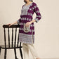 Women Paisley Embroidered Sequinned Chikankari Kurta ( JOK 1479 Purple )