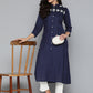 Jompers Paisley Embroidered Chikankari Navy Kurta ( JOK 1486 Navy )