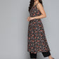Jompers Floral Printed Floral Georgette Kurta ( JOK 1491 Black )