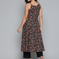 Jompers Floral Printed Floral Georgette Kurta ( JOK 1491 Black )
