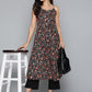 Jompers Floral Printed Floral Georgette Kurta ( JOK 1491 Black )