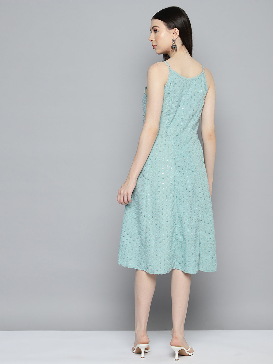 Sequin work, anarkali ethnic dress ( JOK 1494 Light-Blue )