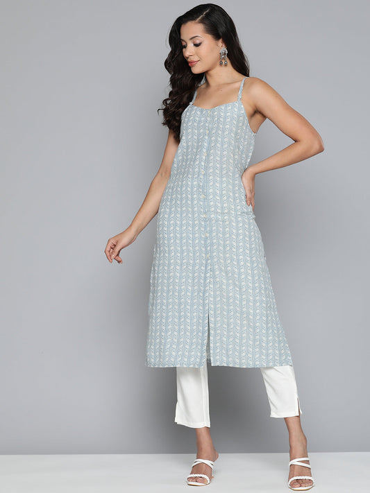 Jompers Floral Printed Blue Kurta ( JOK 1499 Blue )