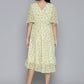 Floarl print flaired gorgette dress from Jompers ( JOK 1500 Off-White )
