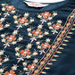 Jompers Floral Embroidered Thread Work Floral Georgette Anarkali Kurta ( JOK 1510 Teal )