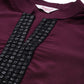 Sequin work, flared ethnic dress ( JOK 1536 Wine )