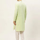 Jompers Men's Green Embroidered Kurta Only ( KO 626 Green )