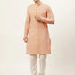 Jompers Men's Orange Embroidered Kurta Only ( KO 626 Orange )