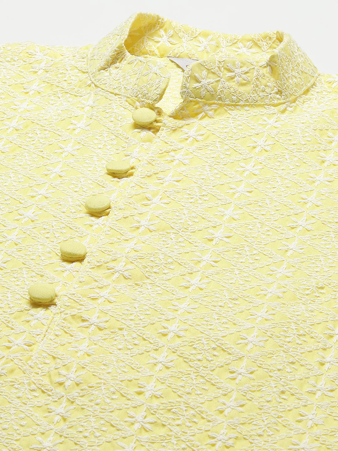 Jompers Men's Yellow Embroidered Kurta Only ( KO 626 Yellow )