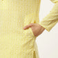 Jompers Men's Yellow Embroidered Kurta Only ( KO 626 Yellow )