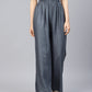 Women Grey Straight Elasticated Palazzo ( JOPL 2121 Grey )