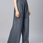 Women Grey Straight Elasticated Palazzo ( JOPL 2121 Grey )