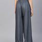 Women Grey Straight Elasticated Palazzo ( JOPL 2121 Grey )