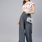 Women Grey Straight Elasticated Palazzo ( JOPL 2121 Grey )