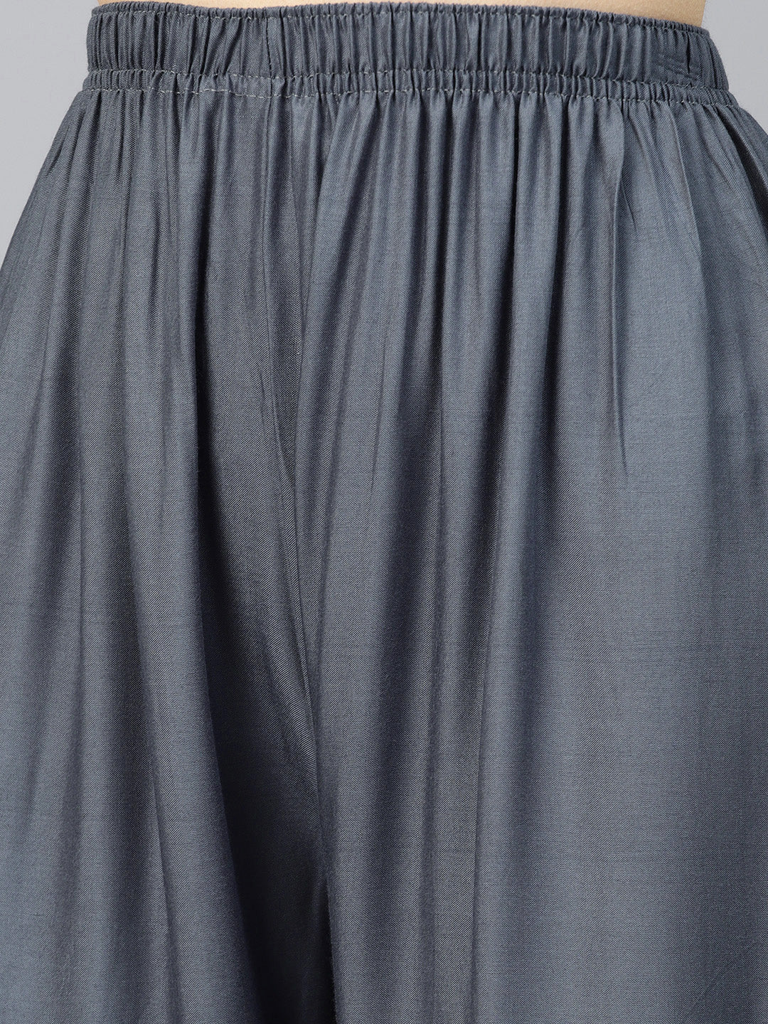 Women Grey Straight Elasticated Palazzo ( JOPL 2121 Grey )