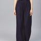 Jompers Women Navy-Blue Solid Straight Palazzos ( JOPL 2121 Navy)