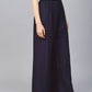 Jompers Women Navy-Blue Solid Straight Palazzos ( JOPL 2121 Navy)