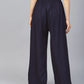 Jompers Women Navy-Blue Solid Straight Palazzos ( JOPL 2121 Navy)