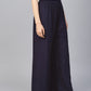 Women Navy Blue Straight Elasticated Palazzo ( JOPL 2121 Navy )
