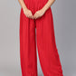 Women Red Straight Elasticated Palazzo ( JOPL 2121 Red )