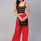 Women Red Straight Elasticated Palazzo ( JOPL 2121 Red )