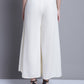 Women Off-White Straight Partially Elasticated Palazzo ( JOPL 2137Off-White )