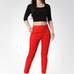 Jompers Women Red Smart Slim Fit Solid Regular Trousers ( JOP 2119 Red )