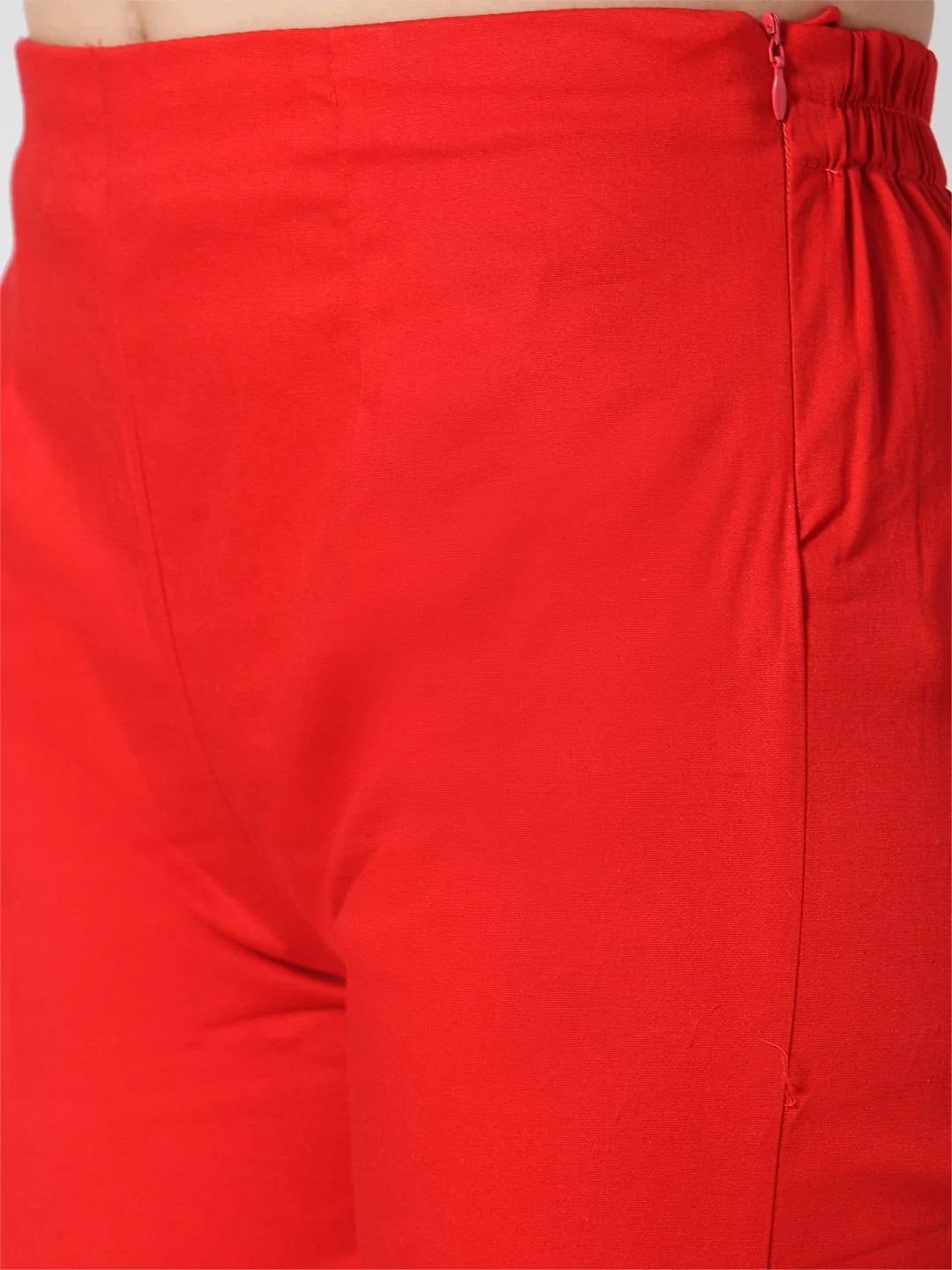 Jompers Women Red Smart Slim Fit Solid Regular Trousers ( JOP 2119 Red )
