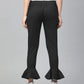 Jompers Women Black Smart Slim Fit Solid Bottom Flared Trousers ( JOP 2128 Black )