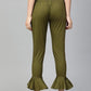 Jompers Women Olive Green Smart Fit Solid Bottom Flared Trousers ( JOP 2128 Olive )
