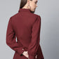 Jompers Women Maroon Regular Fit Crinkled Effect Casual Shirt ( JOT 7002 Maroon )